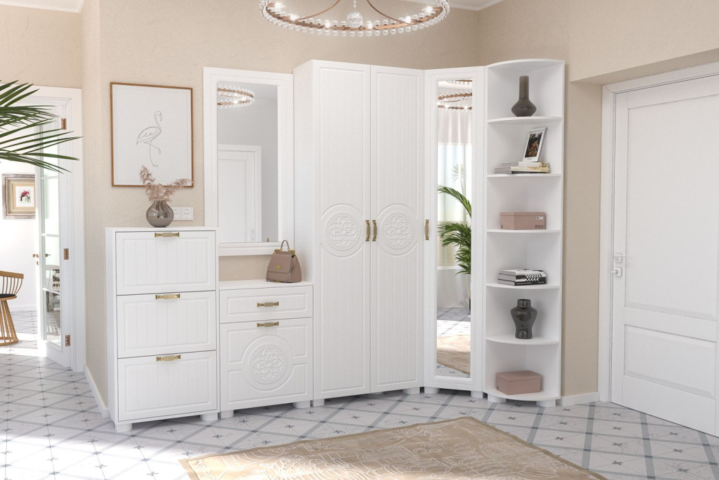 Угловые шкафы, Шкаф угловой с зеркалом «Монблан» МБ-20К