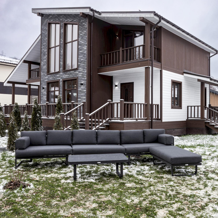 Комплекты мебели, Лаунж-зона GISELLE с угловым диваном из алюминия