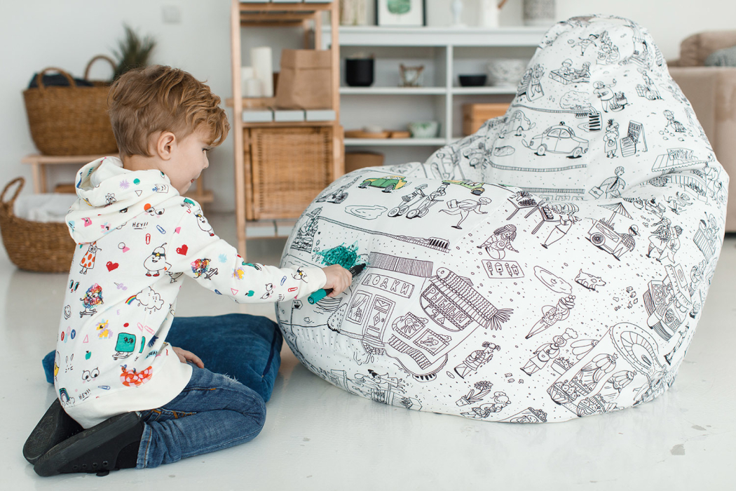 Кресла-мешки, Кресло раскраска, жаккард с фломастерами