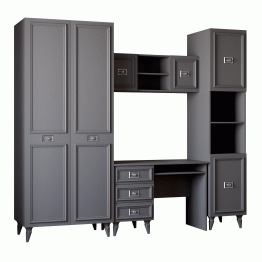 Шкаф пенал Валенсия серебро 45х60х220 см