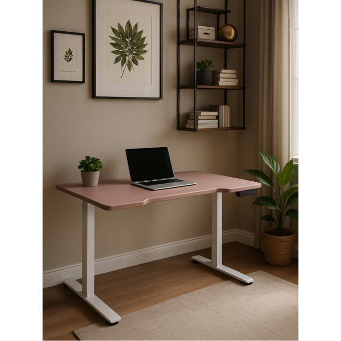 Прямые компьютерные столы, Компьютерный стол Маркос с механизмом подъема 140х80, белый