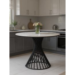 Керамический стол Вивиен 110 (чёрная нога)