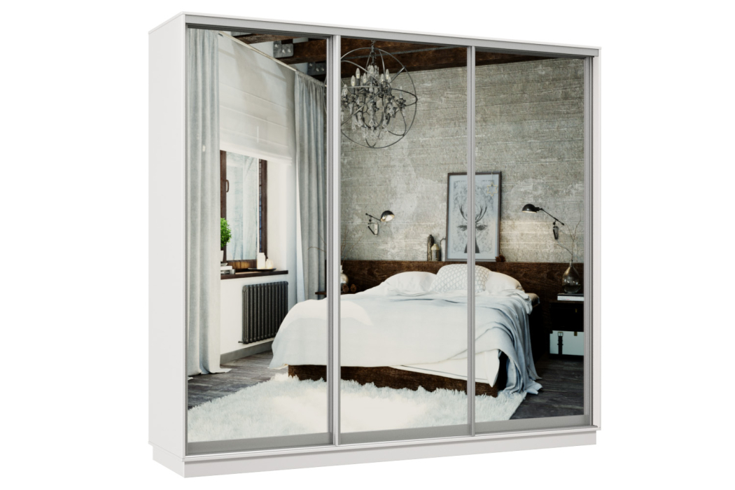 Шкафы-купе 3-х дверные, Шкаф-купе Премьер Лайт 60 (01;01;01) трехдверный