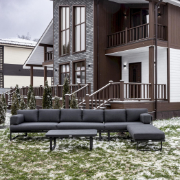 Лаунж-зона GISELLE с угловым диваном из алюминия