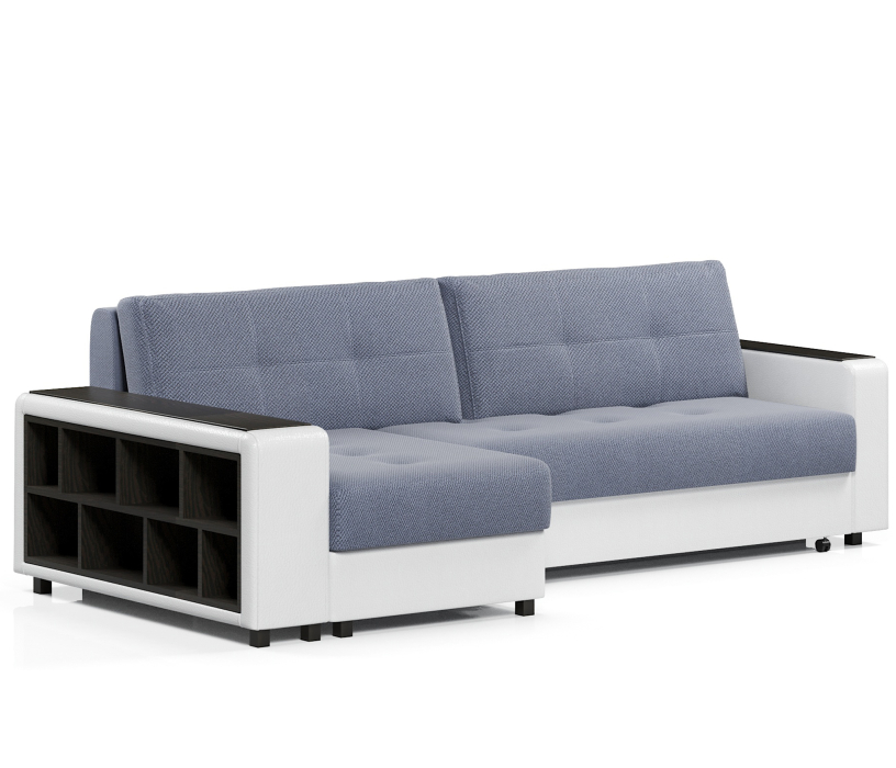 Диваны угловые в гостиную, Диван-кровать угловой Атланта 2 еврокнижка,велюр+экокожа