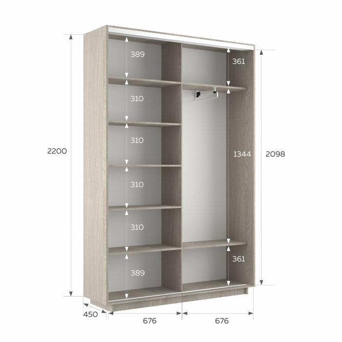 Шкафы-купе 2-х дверные, Шкаф-купе Экспресс 2-х дверный Фотопечать Квадрат Стекла 140х45х220