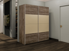 Шкафы-купе 2-х дверные, Шкаф-купе Эста 2-х дверный ДСП/Стекла фисташка/Доводчик 180х66х240