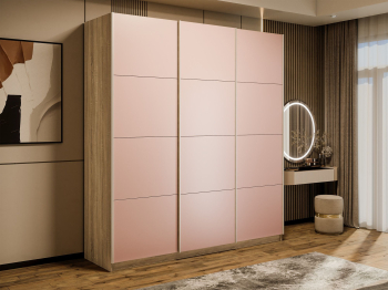 Шкаф-купе Прайм 3-х дверный Стекла пудра/Доводчики 180х57х230