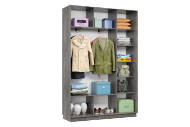 Шкаф-купе Премьер 09 (01ЗГ;01ЗГ) фасады зеркало графит/двухдверный/Профиль чёрный муар