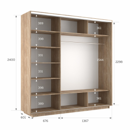 Шкаф-купе Экспресс 3-х дверный Фотопечать Шары Стекла 210х60х240
