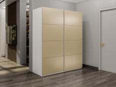 Шкафы-купе 2-х дверные, Шкаф-купе Эста 2-х дверный Стекла фисташка/Доводчик 160х66х240