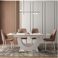 Обеденные столы, Стол Монако, столешница керамогранит (1600/2000х900х820) серебро