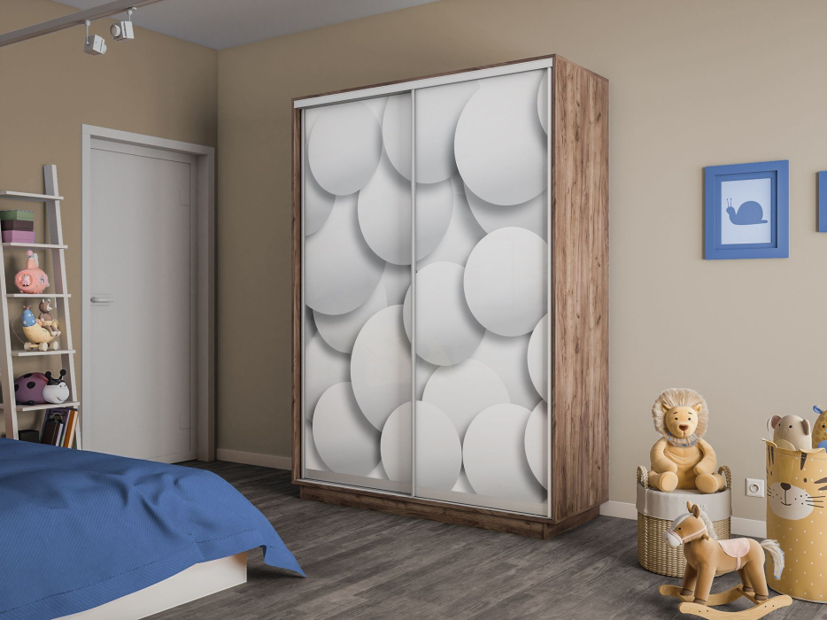 Шкафы-купе 2-х дверные, Шкаф-купе Экспресс 2-х дверный Фотопечать Шары Стекла 160х60х240