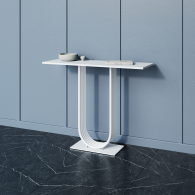 Журнальные столики, Стол консольный с металлическим подстольем ARFEO (Белый) 80*35*100