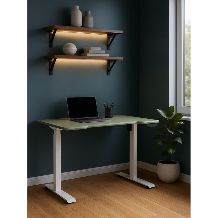 Прямые компьютерные столы, Компьютерный стол Маркос с механизмом подъема 140х80, белый