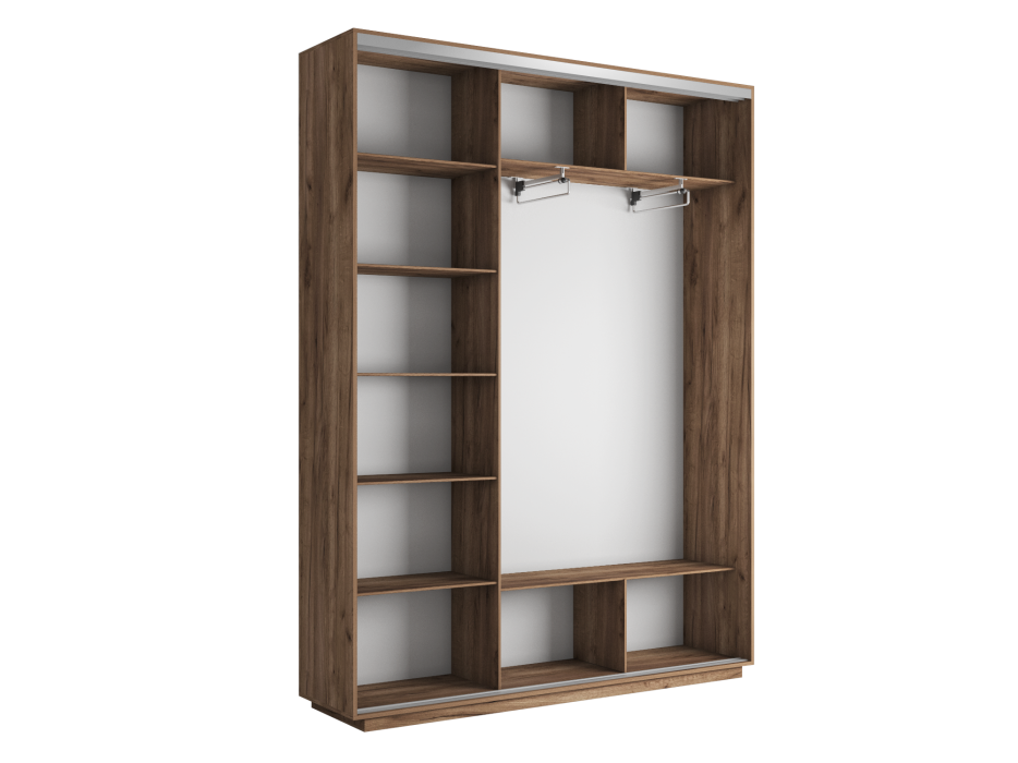 Шкафы-купе 3-х дверные, Шкаф-купе Экспресс Медиум (2 зеркала) трио 2200 x 2100 x 450