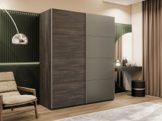 Шкафы-купе 2-х дверные, Шкаф-купе Эста 2-х дверный ДСП/Стекла хаки/Доводчик 180х66х240