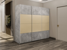 Шкафы-купе 3-х дверные, Шкаф-купе Эста 3-х дверный ДСП/Стекла фисташка/Доводчик 240х66х240