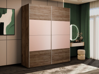 Шкаф-купе Эста 2-х дверный ДСП/Стекла пудра/Доводчик 160х66х240