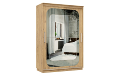 Шкафы-купе 2-х дверные, Шкаф-купе Премьер 10 двухдверный фасады Медиум, вставка графит