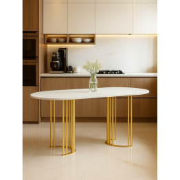 Стол Хьюго О 180 х 90 (золотые ноги)