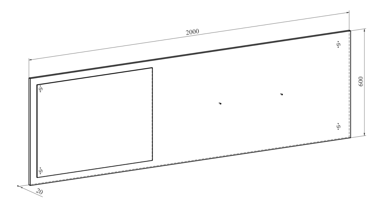 Зеркала в спальню, Панель с зеркалом Виктория ВИ-20 (2000x600)