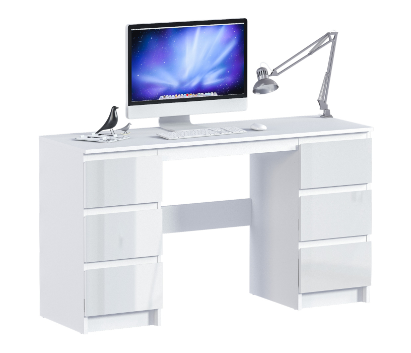 Прямые компьютерные столы, Стол Медея СБ-3337 Белый