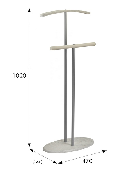 Напольные, Вешалка костюмная Дэви 2 металлик/дуб дымчатый