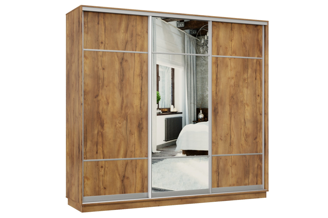 Шкафы-купе 3-х дверные, Шкаф-купе Премьер Лайт 60 (08;11;08) трехдверный