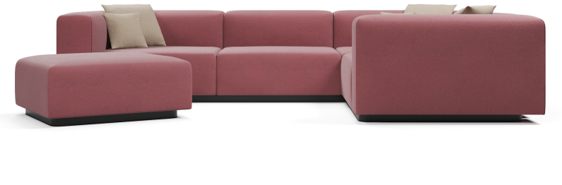 Диван угловой модульный нераскладной Наполи 3, велюр