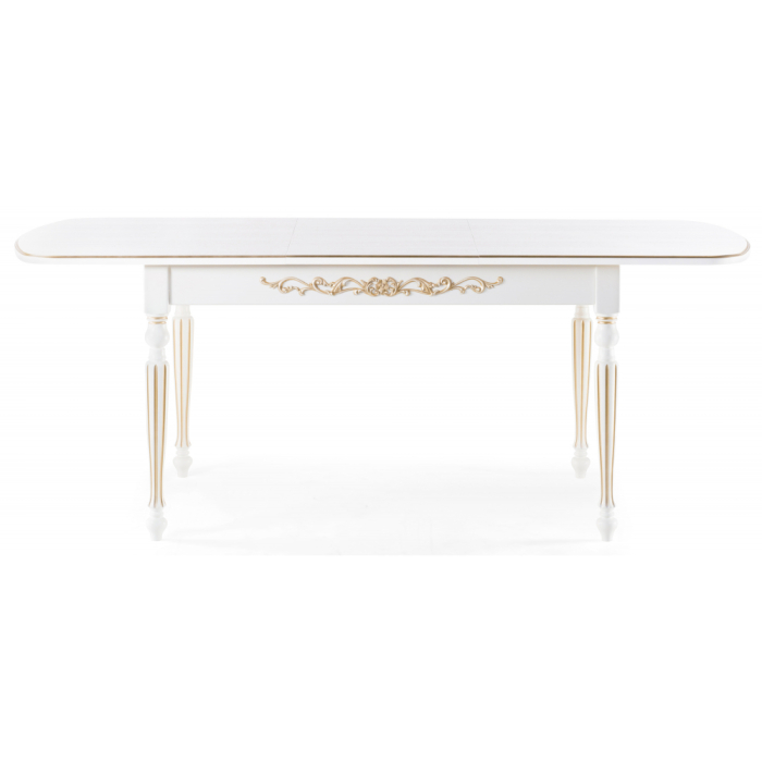 Обеденные столы, Стол деревянный Бевье молочный/золото