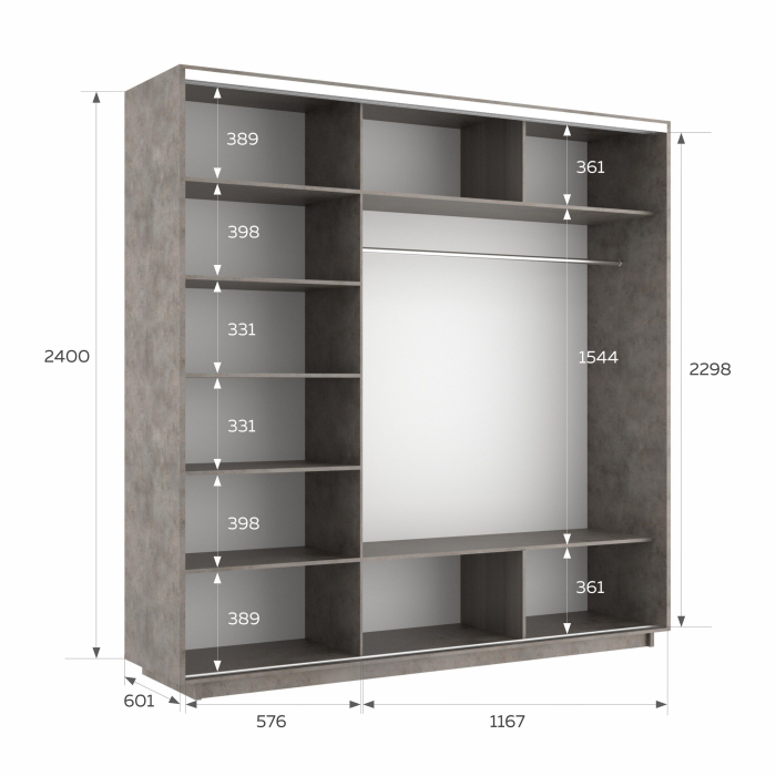 Шкафы-купе 3-х дверные, Шкаф-купе Экспресс 3-х дверный Фотопечать Ленты Стекла 180х60х240