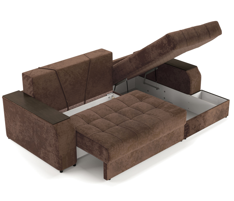 Диваны угловые в гостиную, Угловой диван-кровать Лас-Вегас правый, шенилл