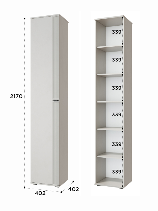 Шкафы одностворчатые, Шкаф-пенал Эмилия ЭЛ-12К глухой