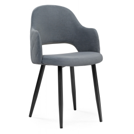 Стул Гутрид ромбы сзади без складок (черный / серый)