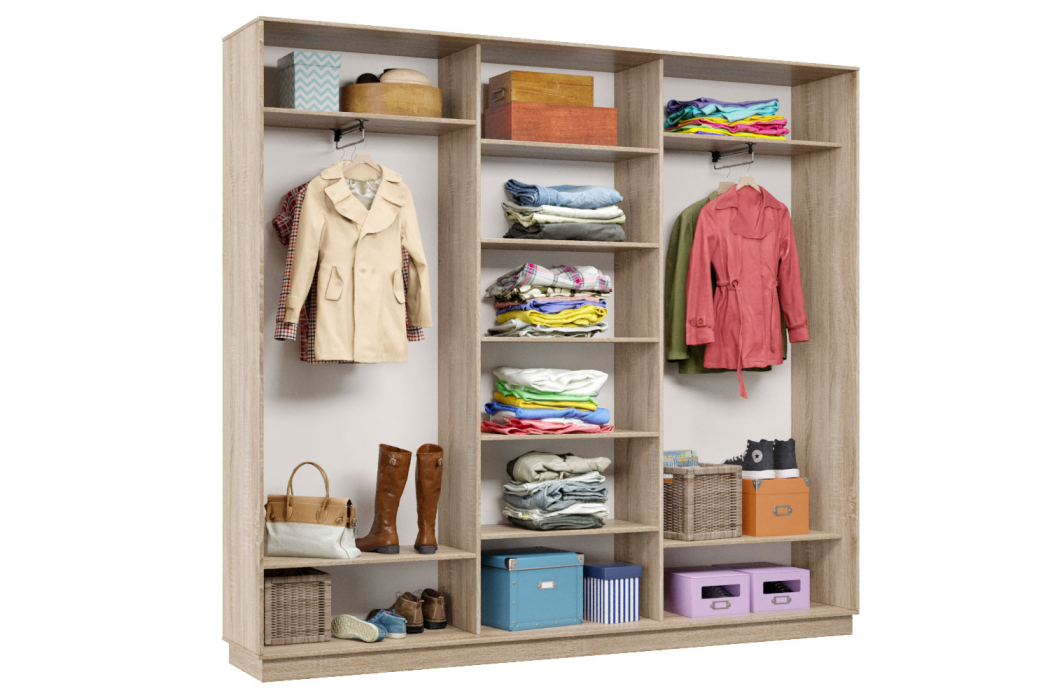 Шкафы-купе 3-х дверные, Шкаф-купе Премьер Лайт 55 (08;11;08) трехдверный