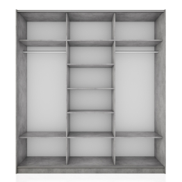 Шкаф-купе Широкий Прайм 3-х дверный ДСП/Зеркало/Доводчики 240х57х230