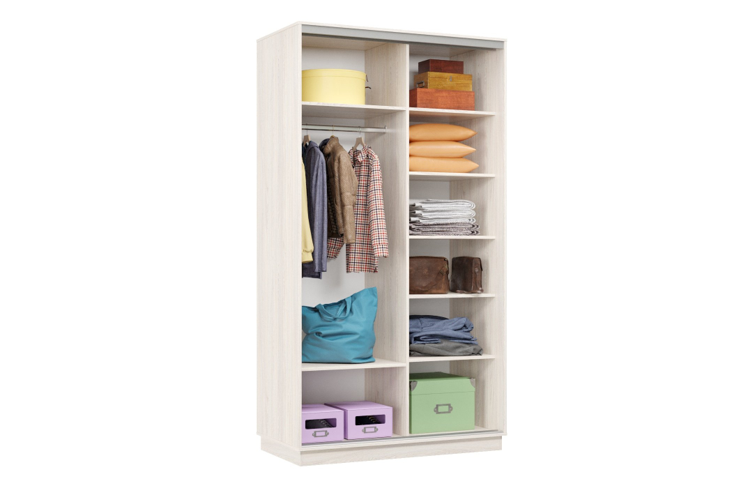 Шкафы-купе 2-х дверные, Шкаф-купе Премьер Лайт МИНИ 04 (05;05) двухдверный