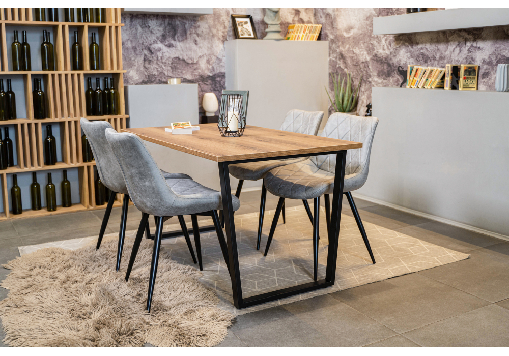 Обеденные столы, Стол деревянный Лота Лофт 140 25 мм (матовый черный)