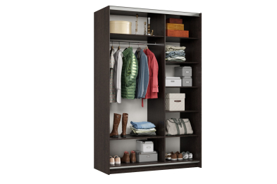 Шкаф-купе Smart 1422 2х дверный (фасады зеркало) профиль серебро