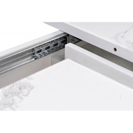 Стол Петир 120 дуб с пилением / белая шагрень