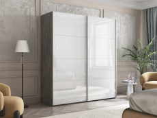 Шкафы-купе 2-х дверные, Шкаф-купе Эста Стекло белое+Стекло белое 200х66х240