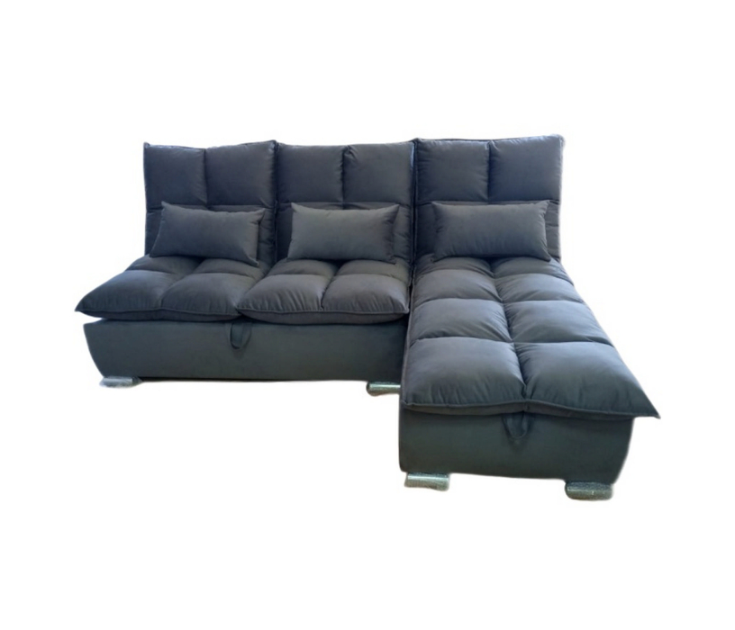 Диваны угловые в гостиную, Угловой диван Доменика с оттоманкой, велюр