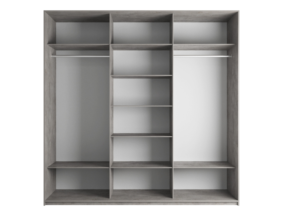 Шкафы-купе 3-х дверные, Шкаф-купе Эста Трио Стекло белое 240х66х240