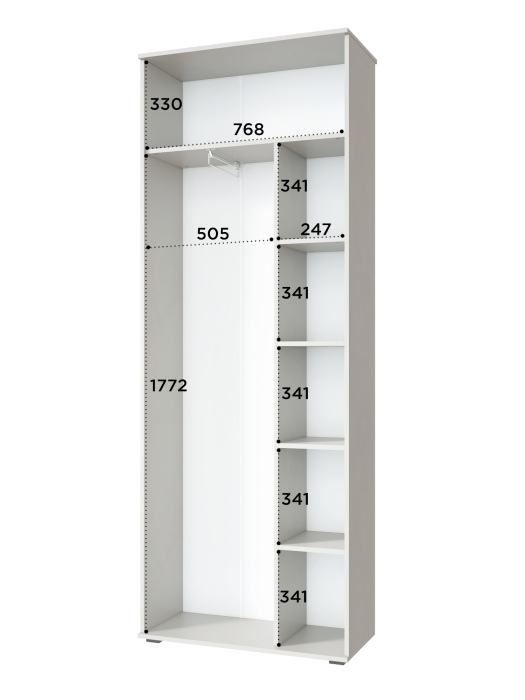 Шкафы двухстворчатые, Шкаф для одежды Эмилия ЭЛ-13К комбинированный