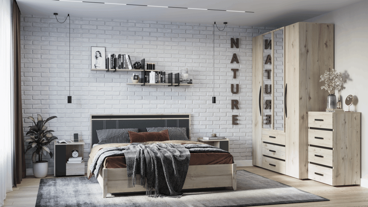 Кровати, Модульная система Nature (модуль 306) Кровать Люкс 1800 с п/м