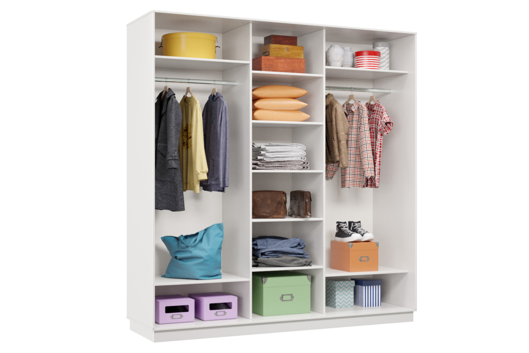 Шкафы-купе 3-х дверные, Шкаф-купе Премьер Лайт 44 (01;02;01) трехдверный