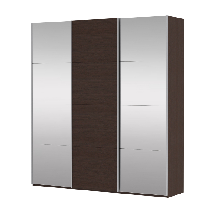 Шкафы-купе 3-х дверные, Шкаф Прайм трио 1ДСП+2 зеркало 2300х1800х570