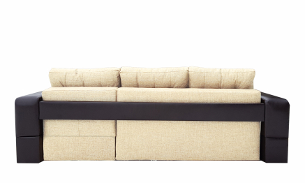 Диван угловой Манчестер 150 с подсветкой, правый, рогожка/экокожа