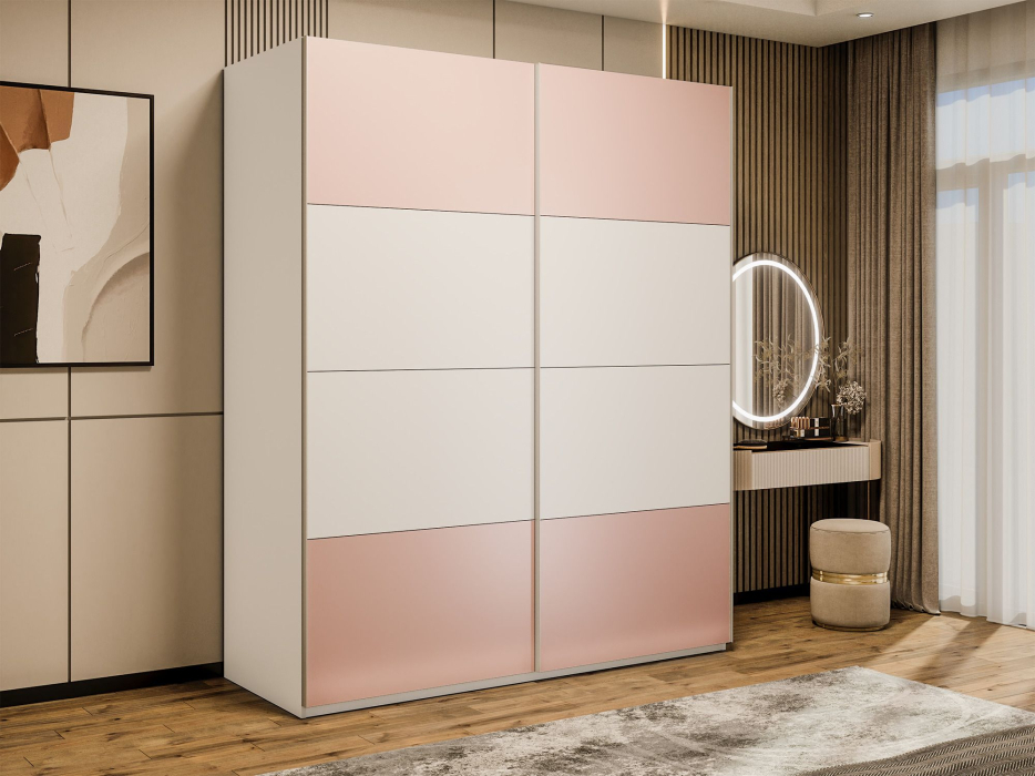 Шкафы-купе 2-х дверные, Шкаф-купе Эста 2-х дверный ДСП/Стекла пудра/Доводчик 200х66х240